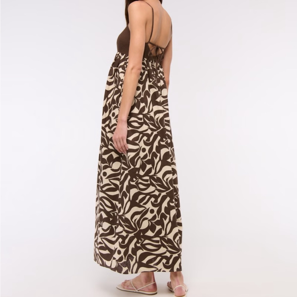 Abercrombie & Fitch Brown and Cream Maxi Dress - Picture 2 of 4